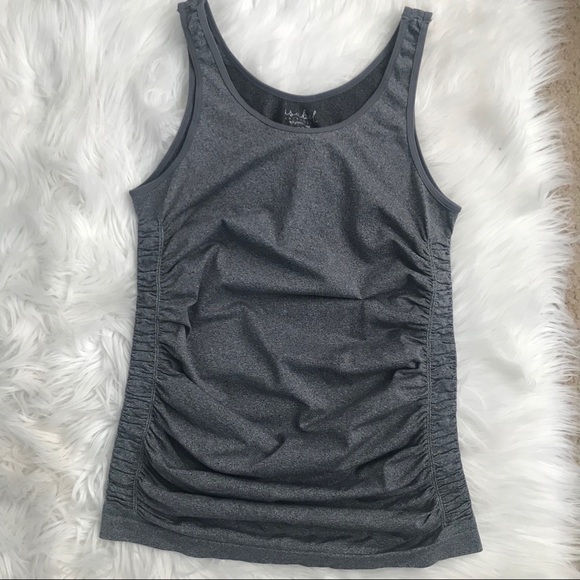 Isabel Maternity Ruched Sides Tank Top Grey S/M - Picture 3 of 7